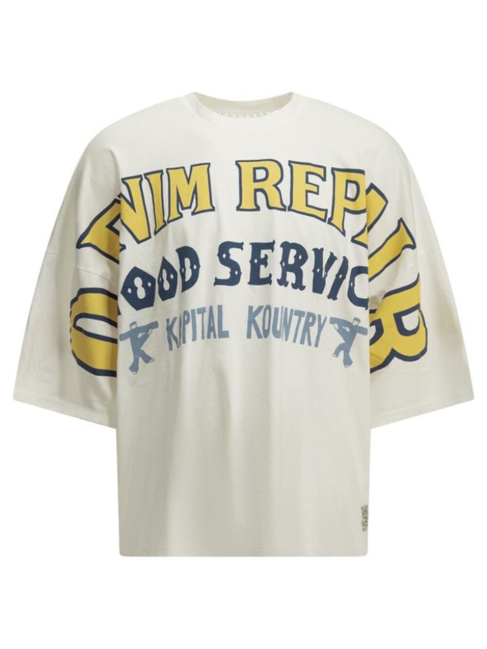 Kapital Huge T Denim Repair Crew Neck T-Shirt Tag Size UNI Men